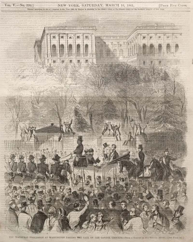 The Inaugural Procession At Washington Passing The Gate Of The Capital Grounds