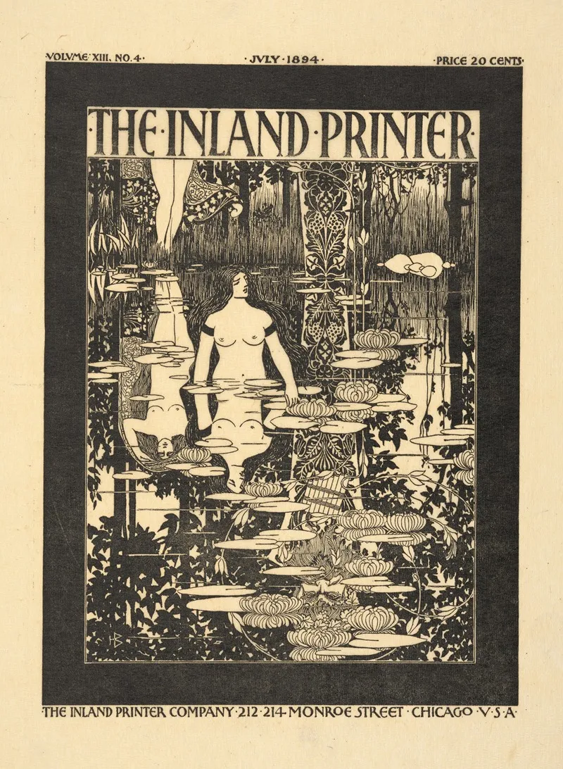 The Inland Printer Cover Design July Issue Vol Xiii No 4 1894