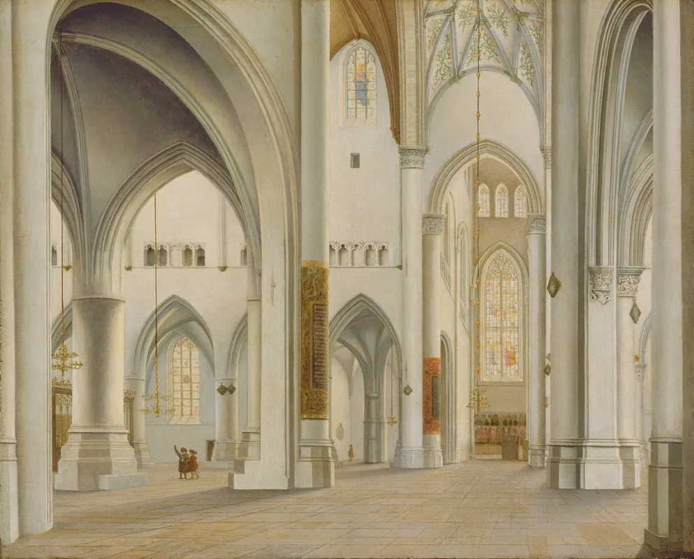 The Interior Of Saint Bavo Haarlem by Pieter Jansz Saenredam - Canvas Print