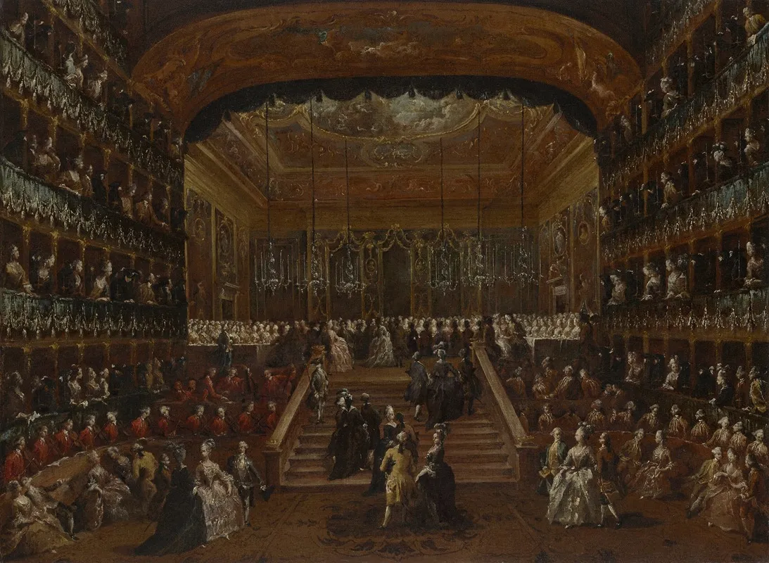 The Interior Of The Teatro San Benedetto Venice With The 1782 Ball In Honor Of The Conti Del Nord