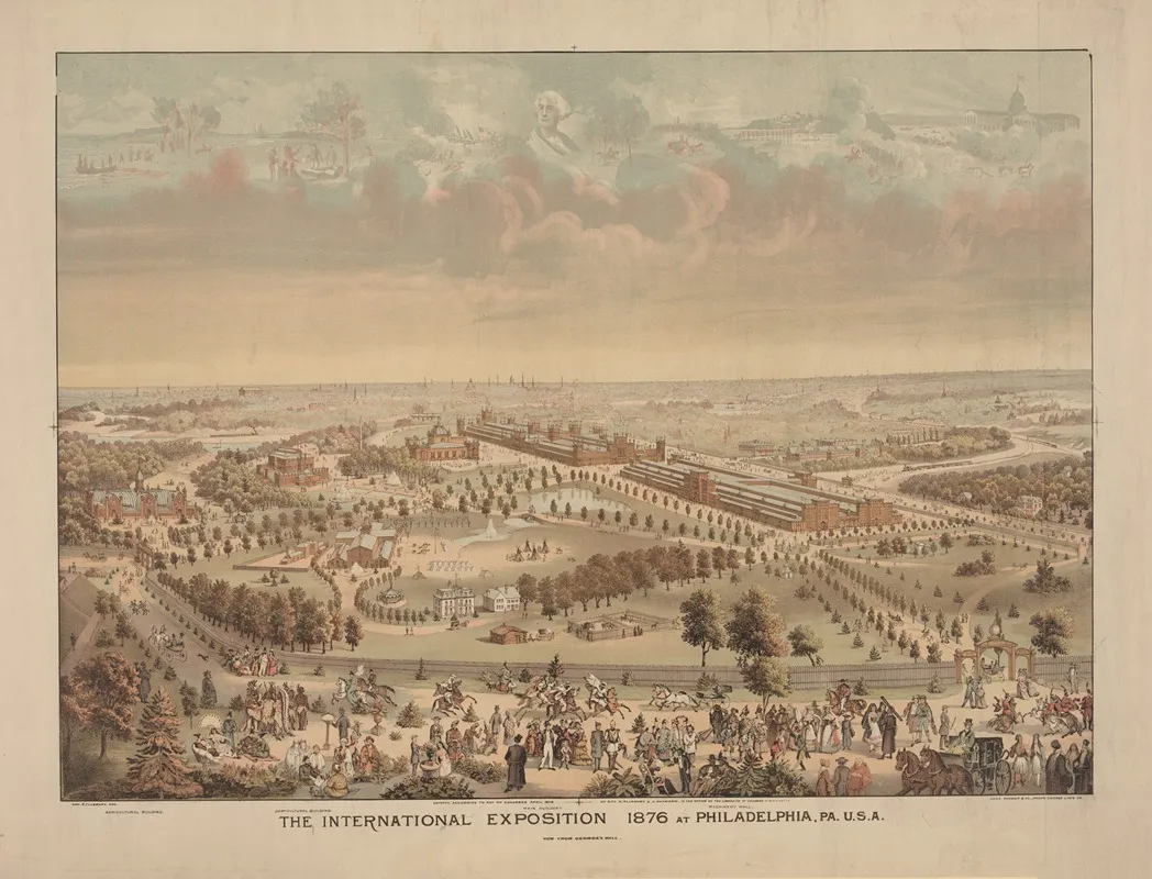 The International Exposition 1876 At Philadelphia Pa U S A by George H. Ellsbury - Canvas Print