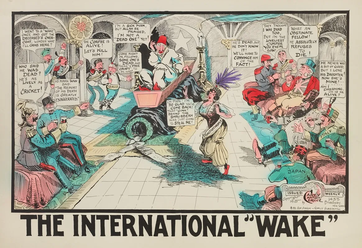 The International Wake by Carey Cartoon Service - Canvas Print