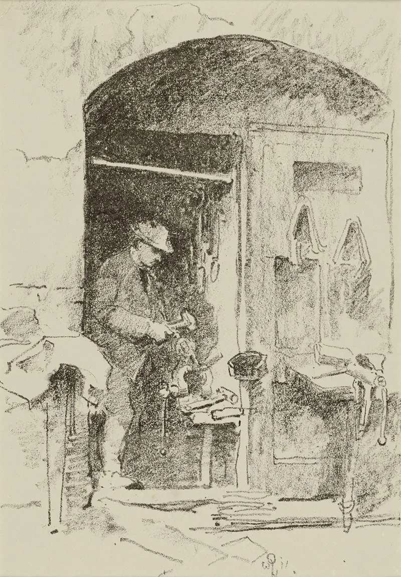 The Iron Worker by William Penhallow Henderson - Canvas Print