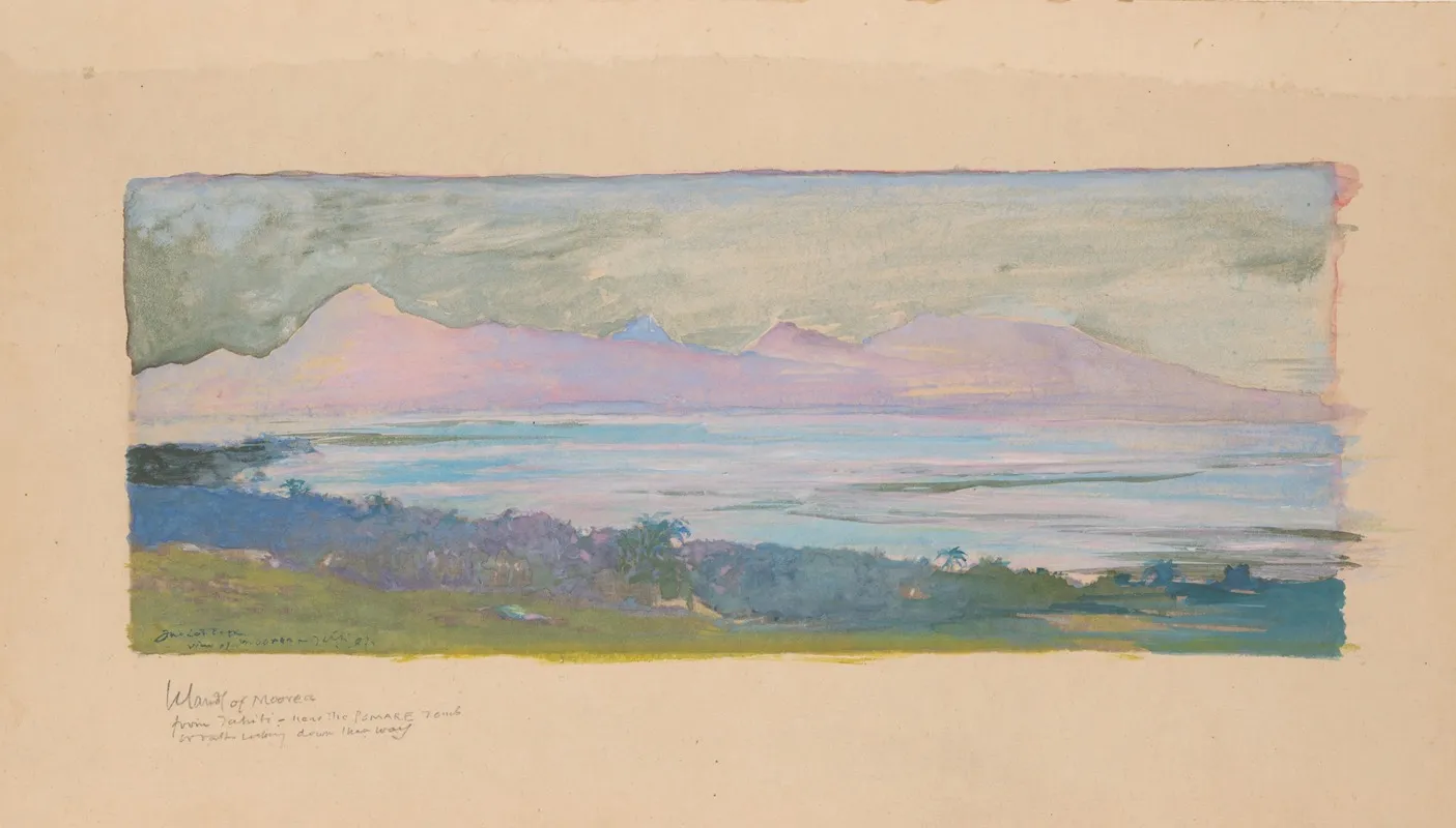 The Island Of Moorea Looking Across The Strait From Tahiti January 1891