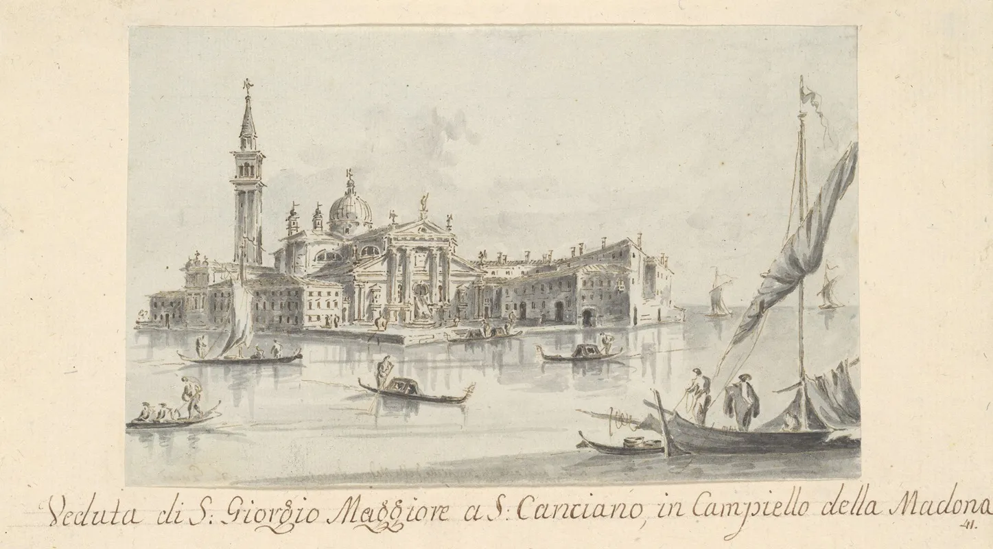The Island Of San Giorgio Maggiore by Giacomo Guardi - Canvas Print