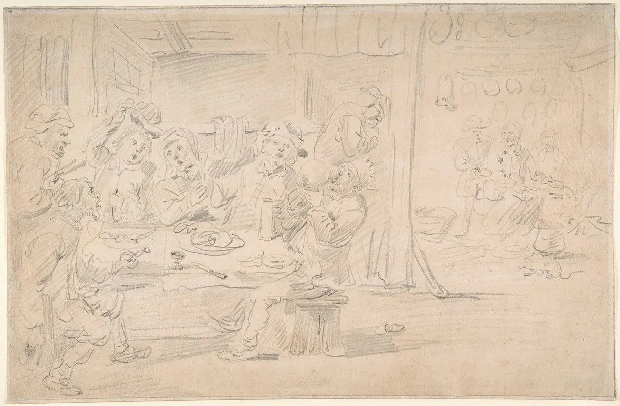 The King Drinks by David Teniers The Younger - Canvas Print