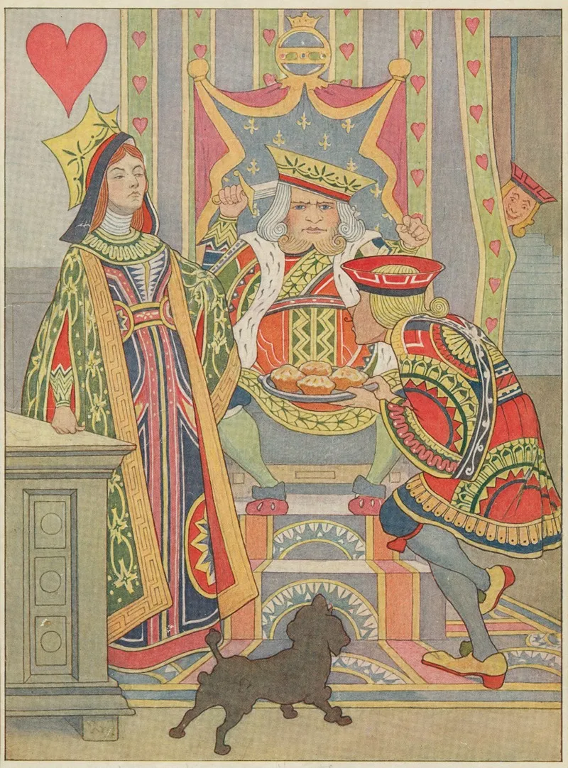 The Knave Of Hearts Brought Back The Tarts And Vowed Hed Steal No More by Elmer Boyd Smith - Canvas Print
