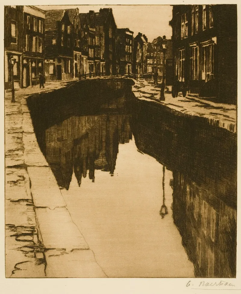 The Kromboomssloot In Amsterdam Ii by Albert Baertsoen - Canvas Print