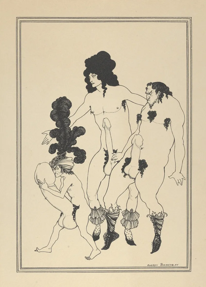 The Lacedemonian Ambassadors For The Lysistrata Of Aristophanes by Aubrey Vincent Beardsley - Canvas Print