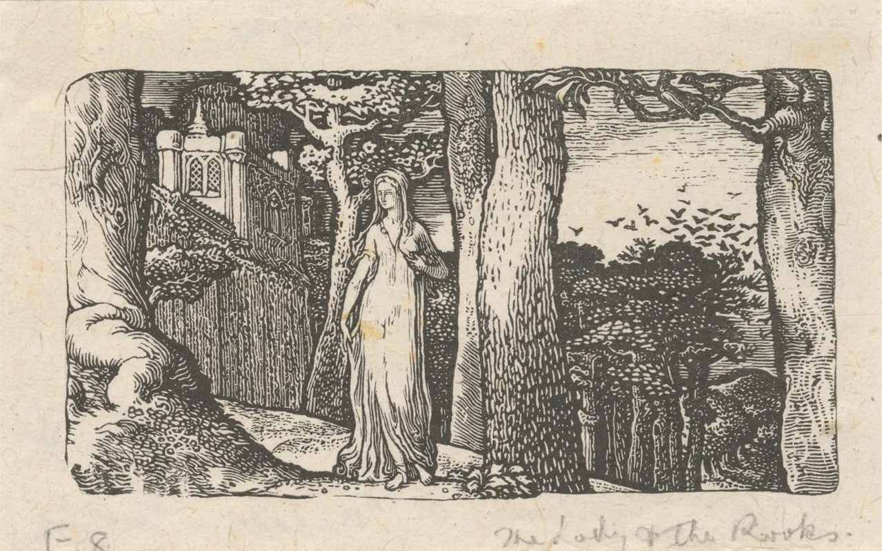 The Lady And The Rooks by Edward Calvert - Canvas Print