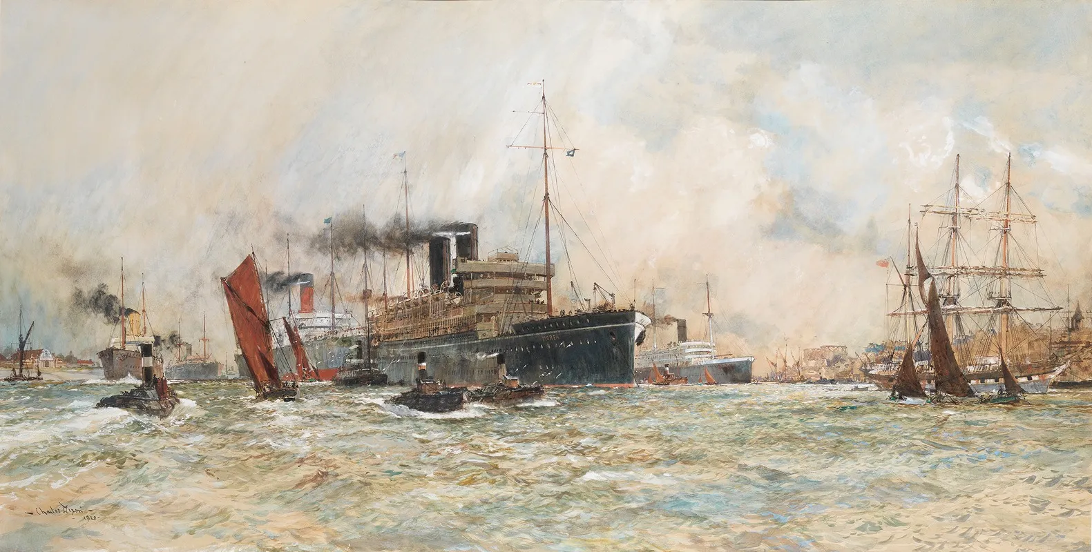 The Lady Shes A Liner by Charles Edward Dixon - Canvas Print