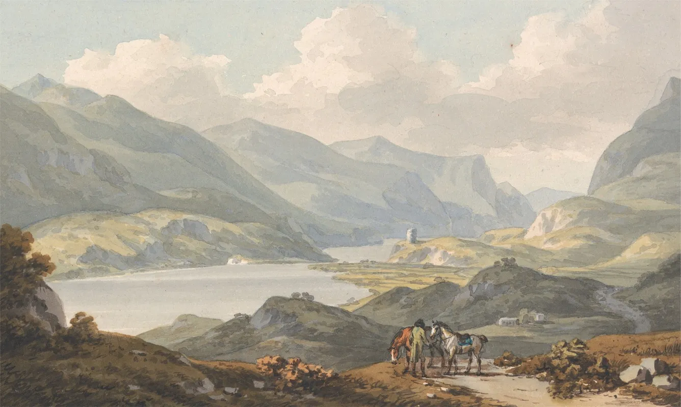 The Lakes Of Llanberis From The Road From Caernarfon Going To Llanberis Caernarfonshire