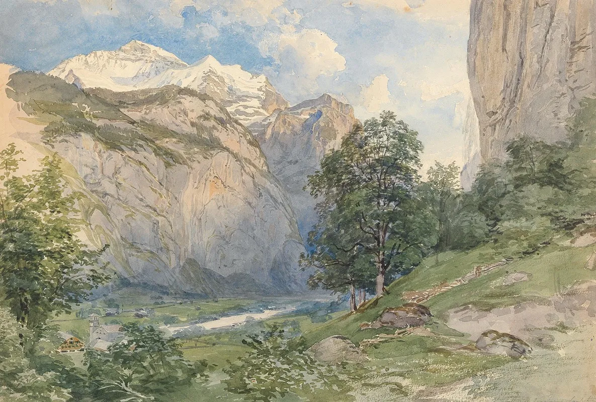 The Lauterbrunnen Valley With Jungfrau by Josef Höger - Canvas Print