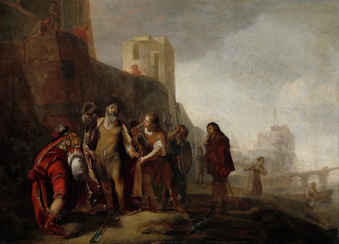 The Legates Of Alexander The Great Investing The Gardener Abdalonymus With The Insignia Of The Kingship Of Sidon by Nicolaus Knüpfer - Canvas Print