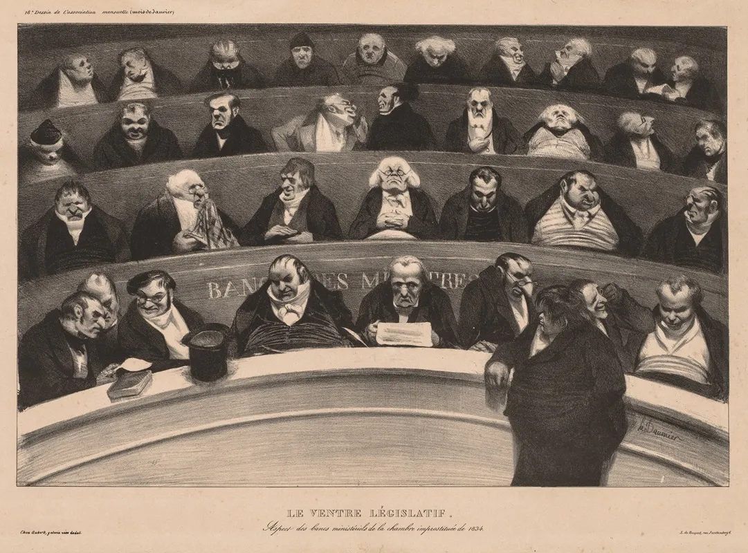 The Legislative Belly by Honoré Daumier - Canvas Print