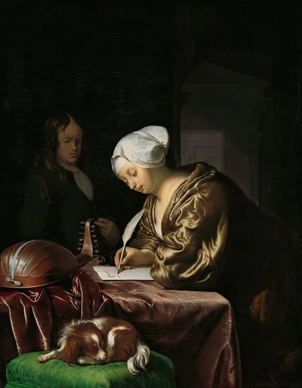 The Letter Writer 2 by Frans van Mieris the Elder - Canvas Print