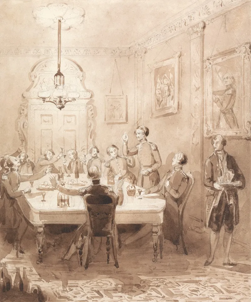 The Life Of A Nobleman Scene The Seventh The Mess Room by Henry Dawe - Canvas Print