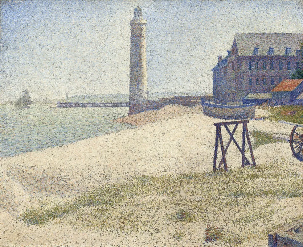 The Lighthouse At Honfleur by Georges Seurat - Canvas Print