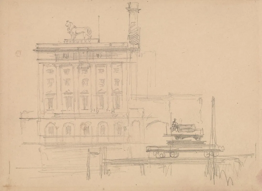 The Lion Brewery On The Thames by David Roberts - Canvas Print