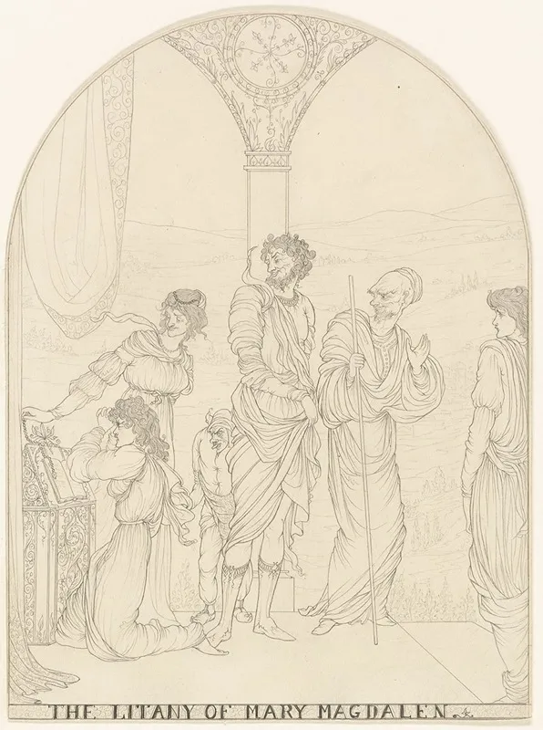The Litany Of Mary Magdalen by Aubrey Vincent Beardsley - Canvas Print