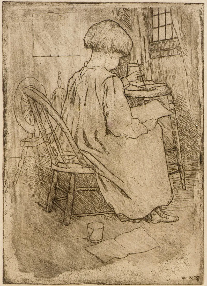 The Little Artist by Julian Alden Weir - Canvas Print