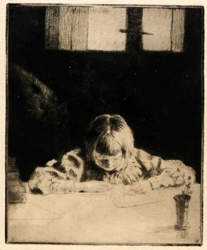 The Little Student by Julian Alden Weir - Canvas Print