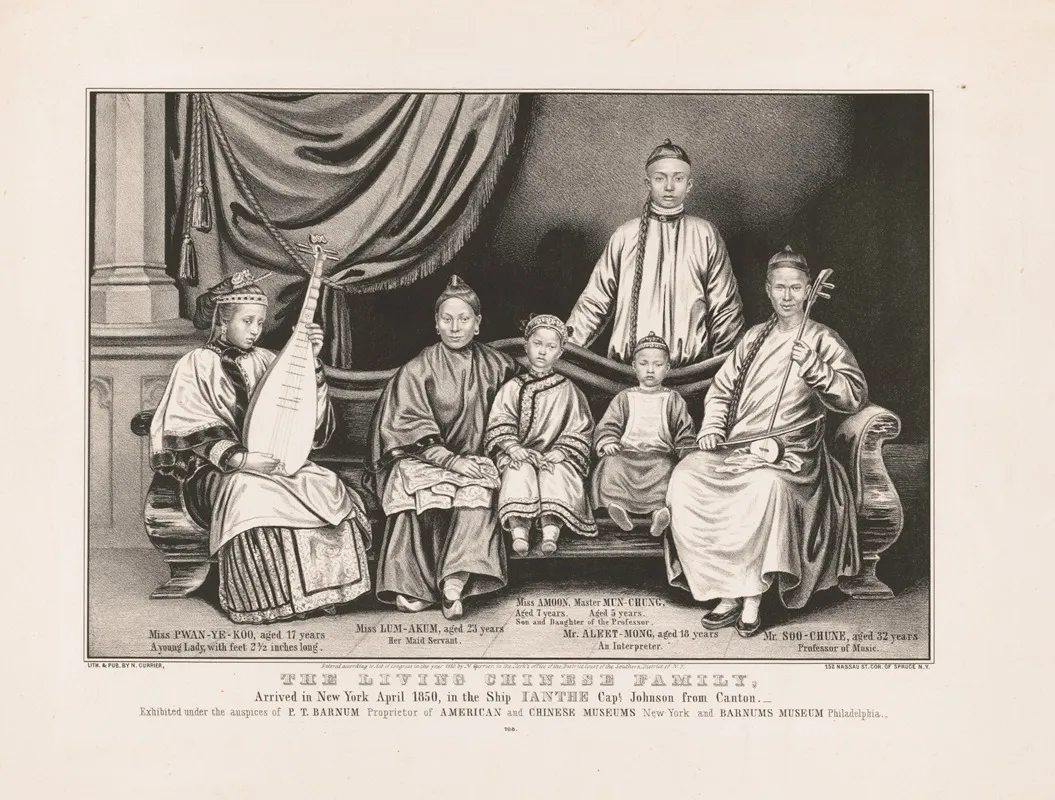 The Living Chinese Family Arrived In New York April 1850 In The Ship Ianthe Capt Johnson From Canton