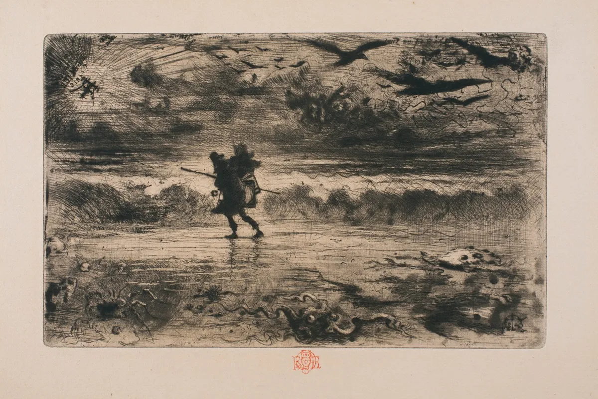 The Marine Painter by Félix Hilaire Buhot - Canvas Print