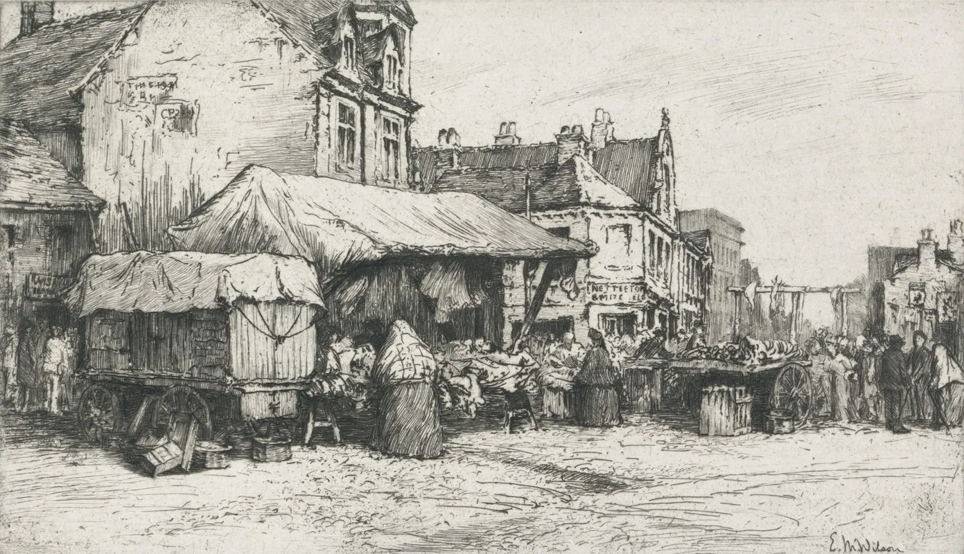 The Market Ossett by Edgar M. Wilson - Canvas Print
