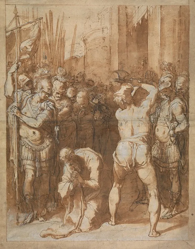 The Martyrdom Of Saint Paul 2 by Taddeo Zuccaro - Canvas Print