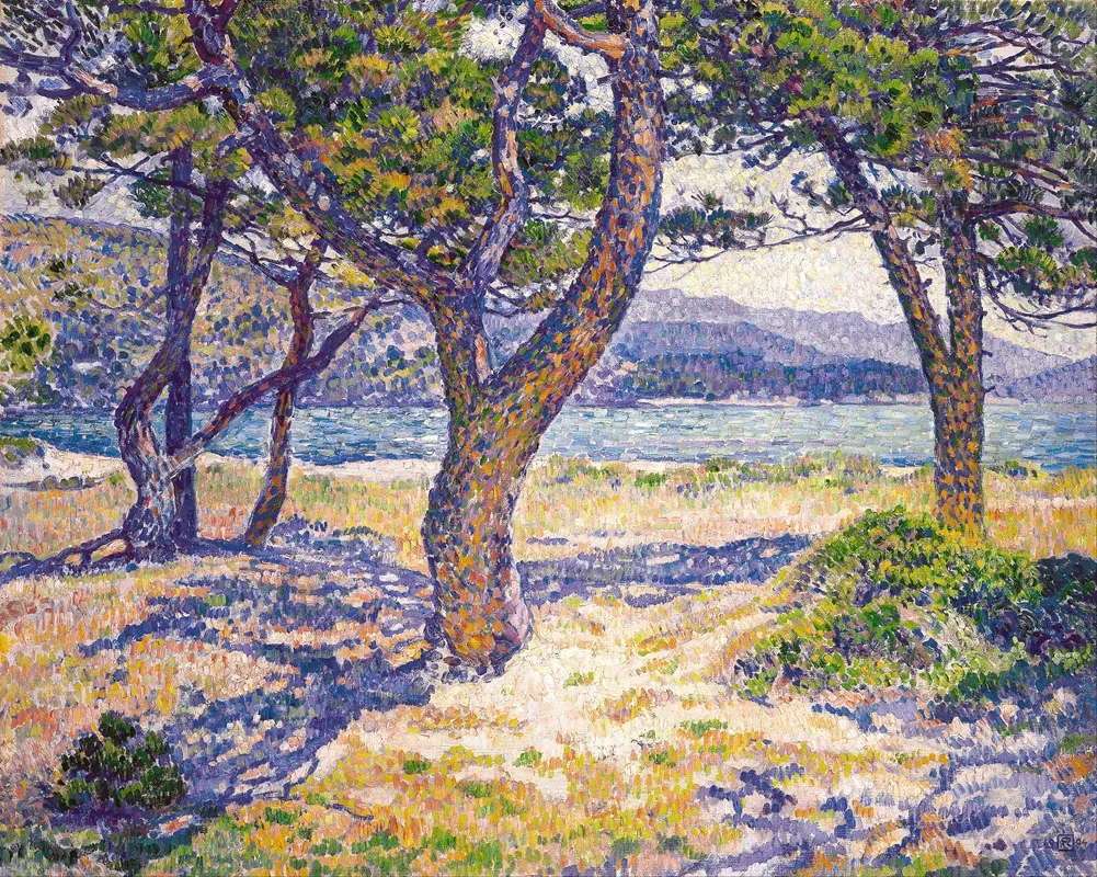 The Mediterranean At Le Lavandou by Theo van Rysselberghe - Canvas Print