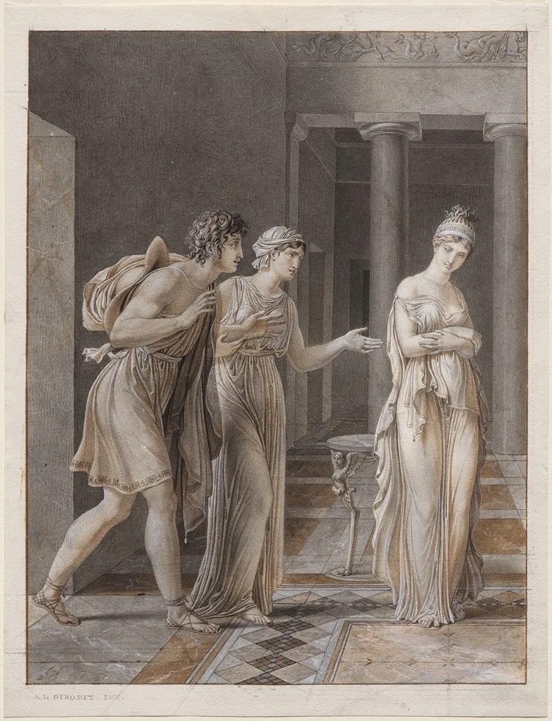 The Meeting Of Orestes And Hermione by Anne Louis Girodet-Trioson - Canvas Print