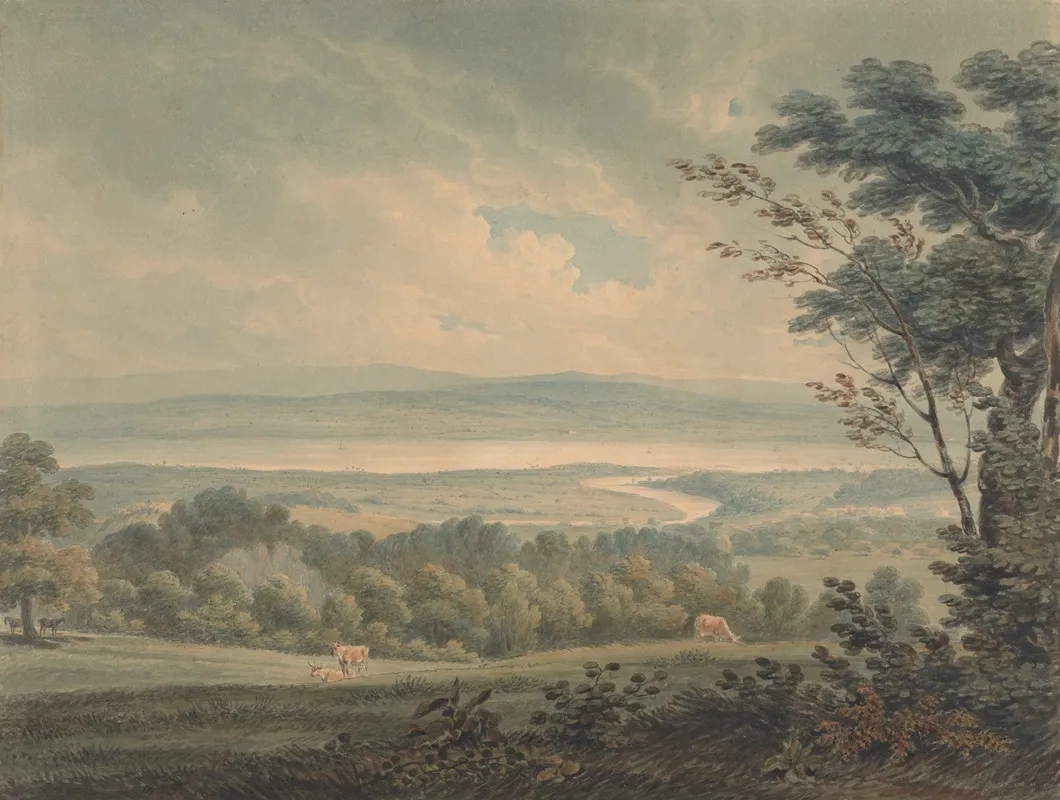 The Meeting Of The Rivers Severn And Wye Near Chepstow by Edward Dayes - Canvas Print