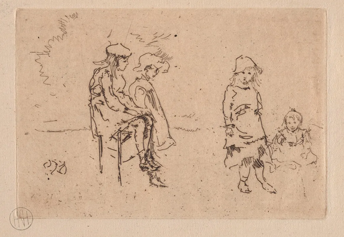 The Menpes Children by James Abbott McNeill Whistler - Canvas Print