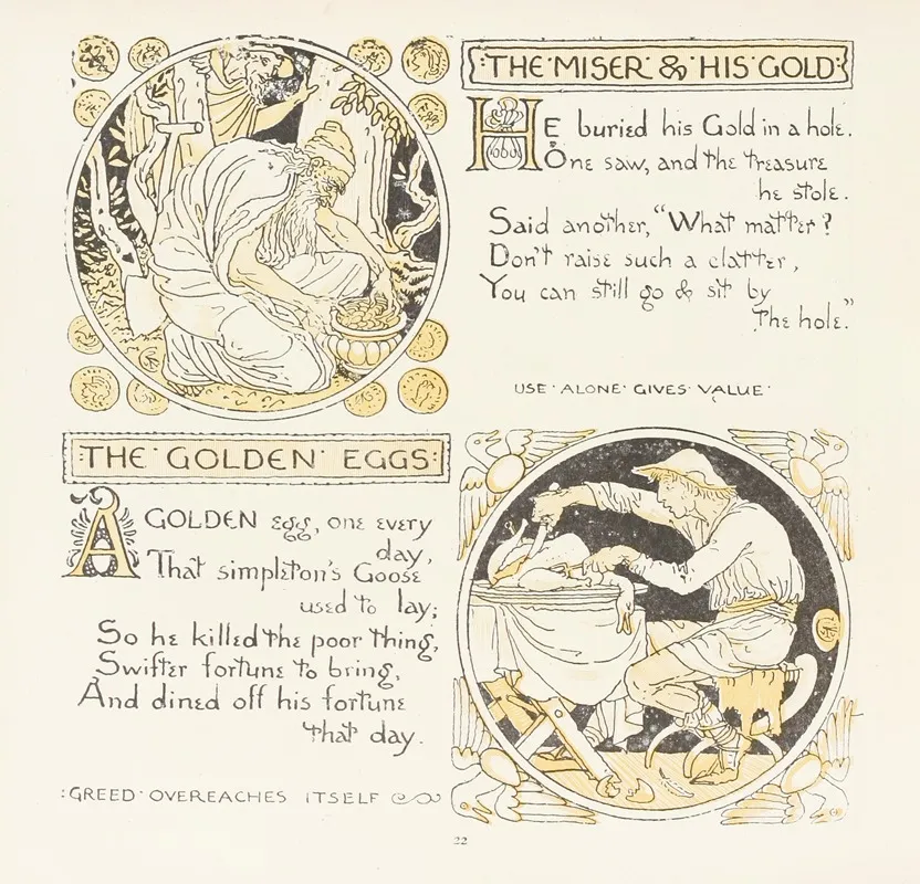 The Miser And His Gold The Golden Eggs