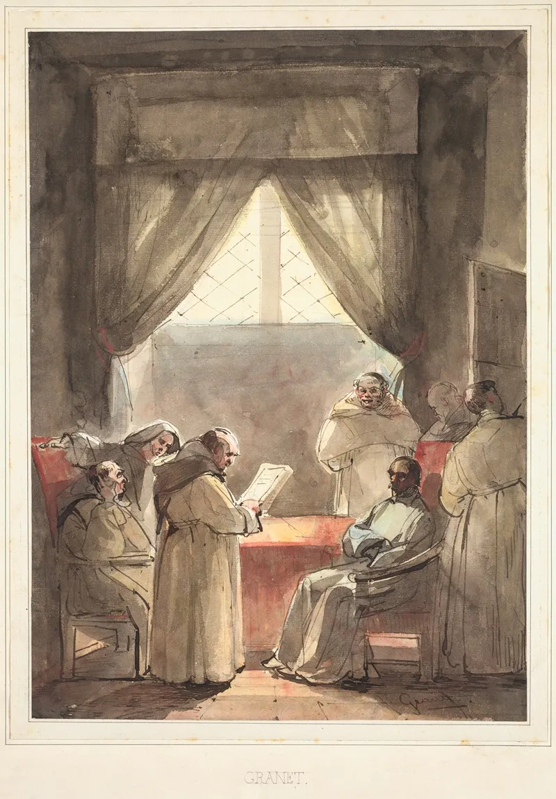 The Monks by François-Marius Granet - Canvas Print