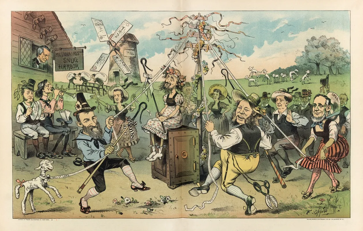 The Monopolists May Pole by Frederick Burr Opper - Canvas Print