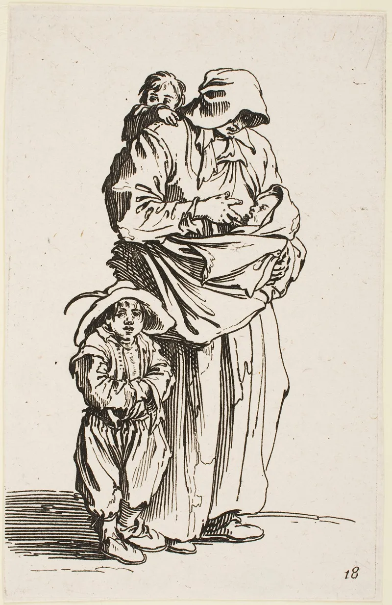 The Mother And Her Three Children