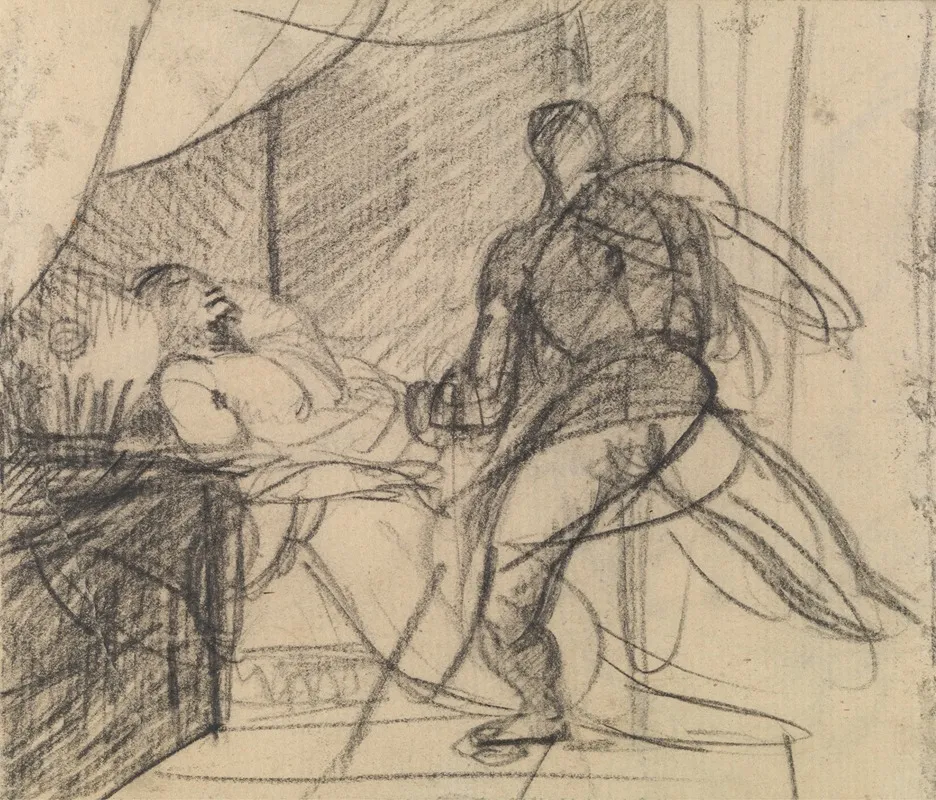 The Murder Of Duncan Macbeth With The Body And Lady Macbeth Approaching