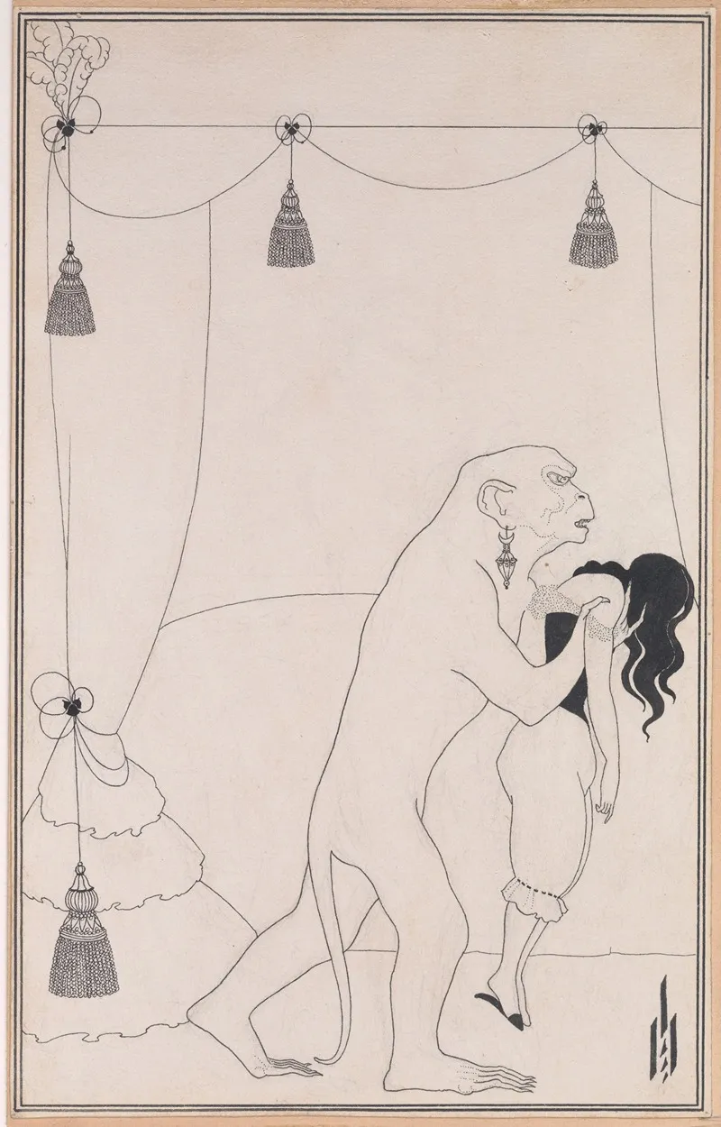The Murders In The Rue Morgue For Edgar Allan Poes Tales Of Mystery And The Imagination by Aubrey Vincent Beardsley - Canvas Print