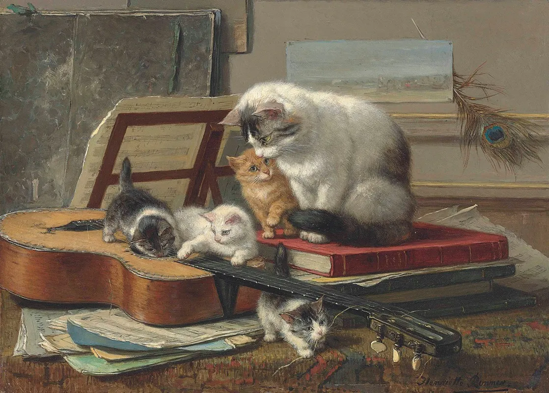 The Music Lesson 10 by Henriëtte Ronner-Knip - Canvas Print