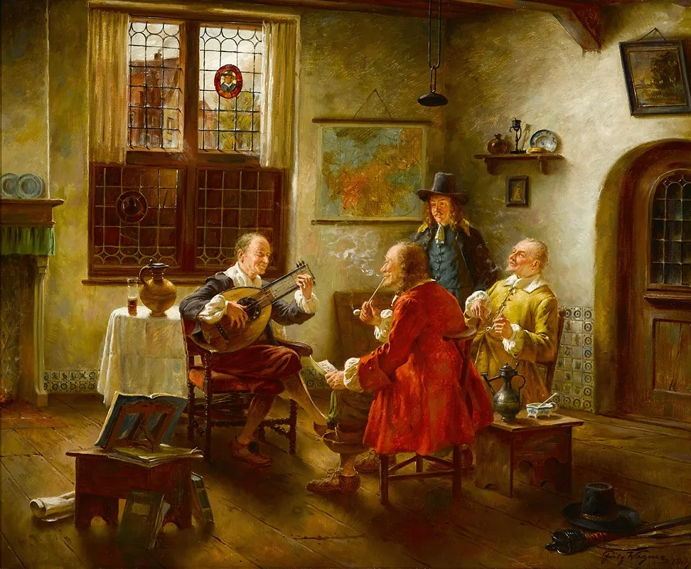 The Music Lesson 11 by Fritz Wagner - Canvas Print