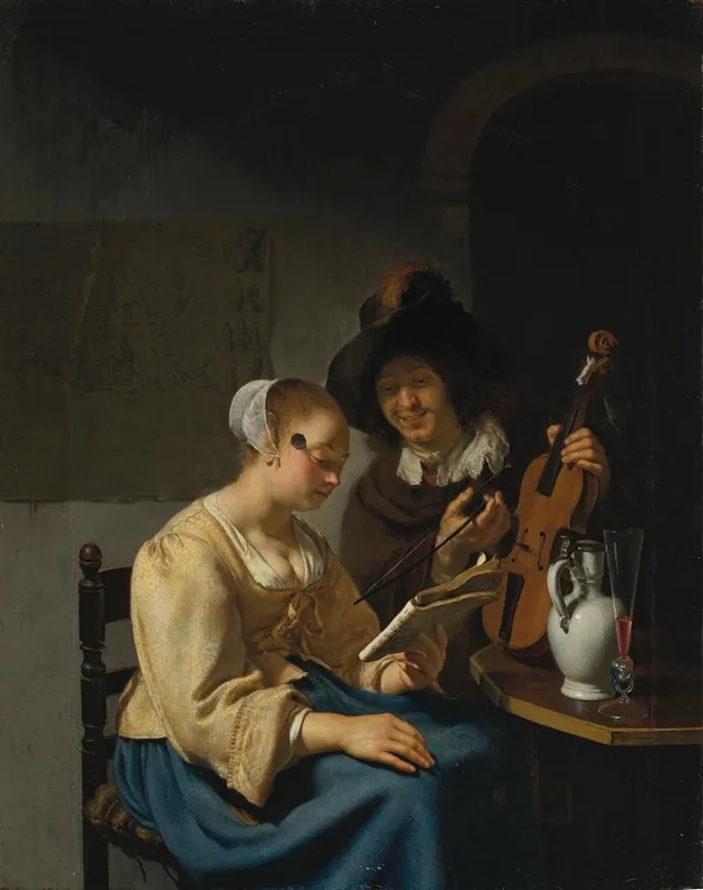 The Music Lesson 9 by Frans van Mieris the Elder - Canvas Print