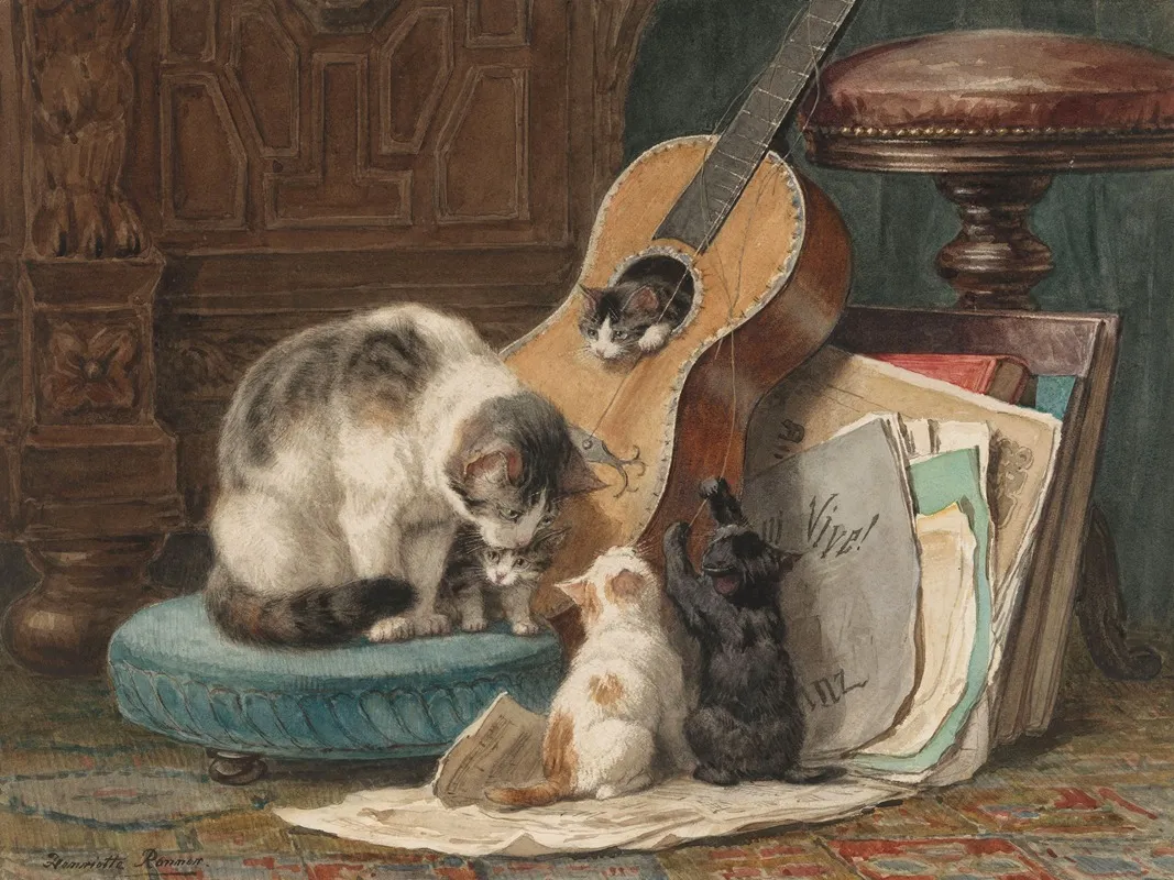 The Musicians 4 by Henriëtte Ronner-Knip - Canvas Print