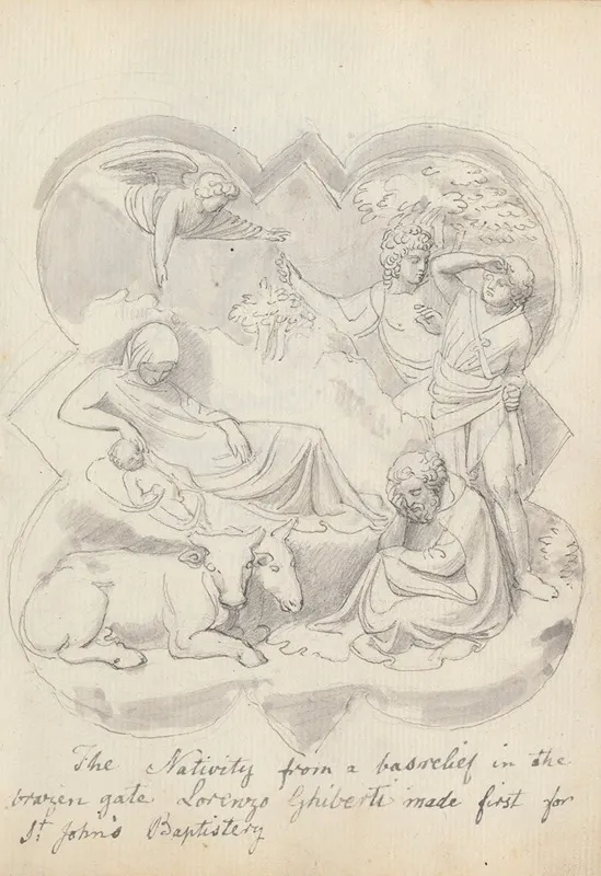 The Nativity From Lorenzo Ghibertis Baptistery Doors Florence