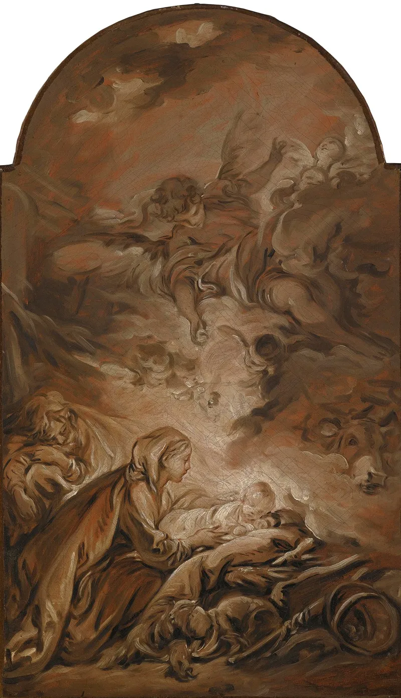 The Nativity With A Hovering Angel
