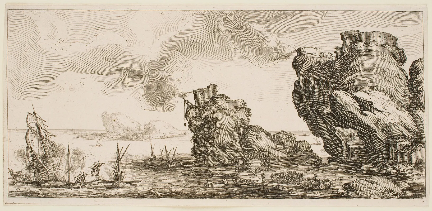 The Naval Combat by Jacques Callot - Canvas Print