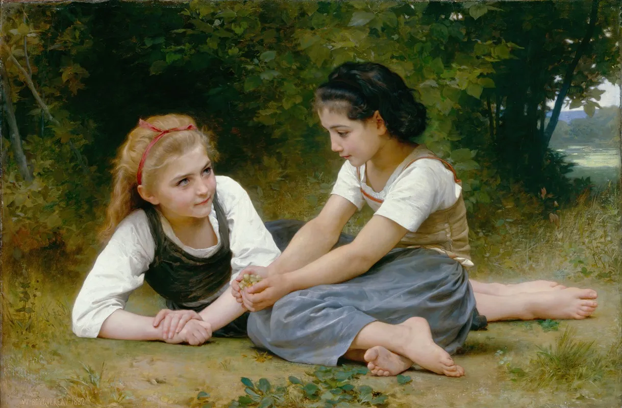 The Nut Gatherers by William Bouguereau - Canvas Print