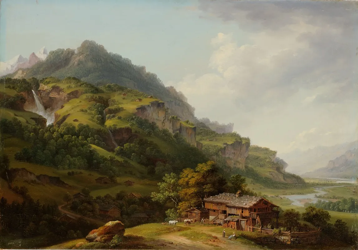 The Oberhasli Valley by Johann Ludwig Aberli - Canvas Print