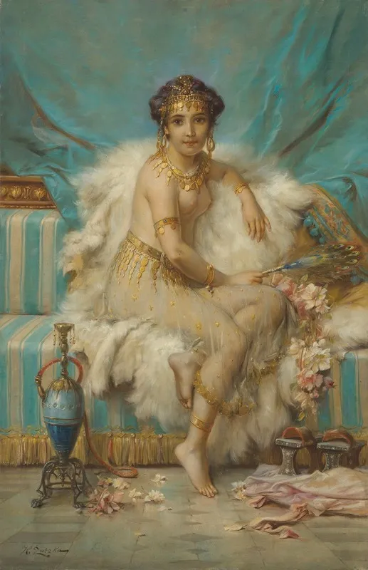 The Odalisque 4 by Hans Zatzka - Canvas Print